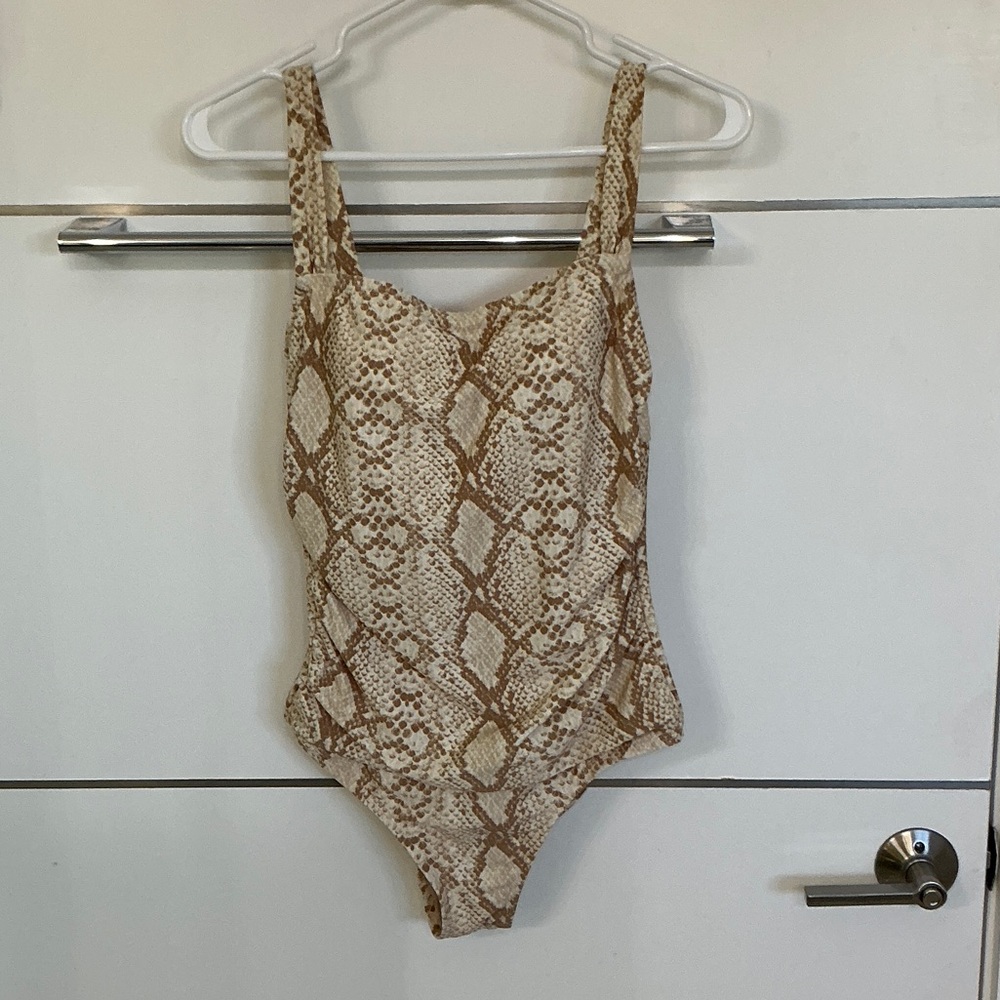 Kona Sol Brown Snake Print One Piece Swimsuit